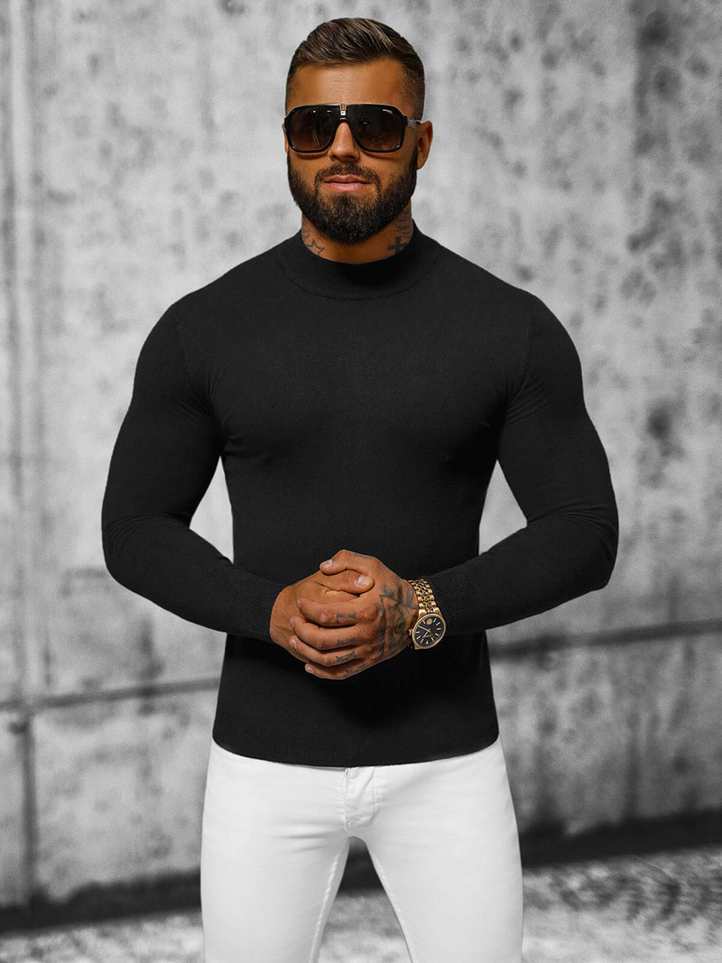 Muški Džemper Crni OZONEE NB/MMB603/4Z