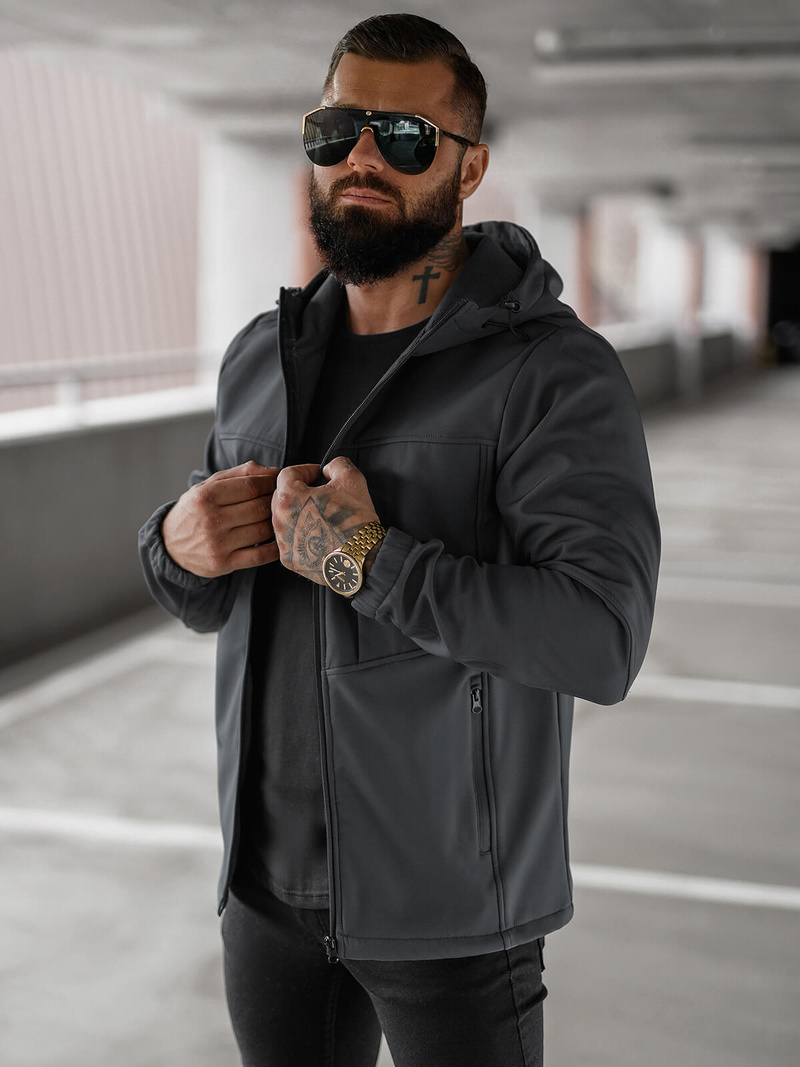 Muška softshell jakna grafitna OZONEE JS/27B6523/5Z