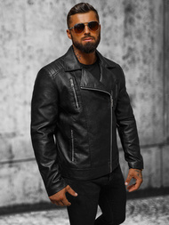 Muška kožna jakna crna OZONEE JS/11Z8067