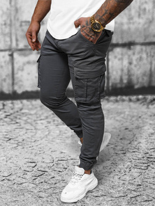 Muške chino jogger hlače grafitne OZONEE NB/MP0202GS