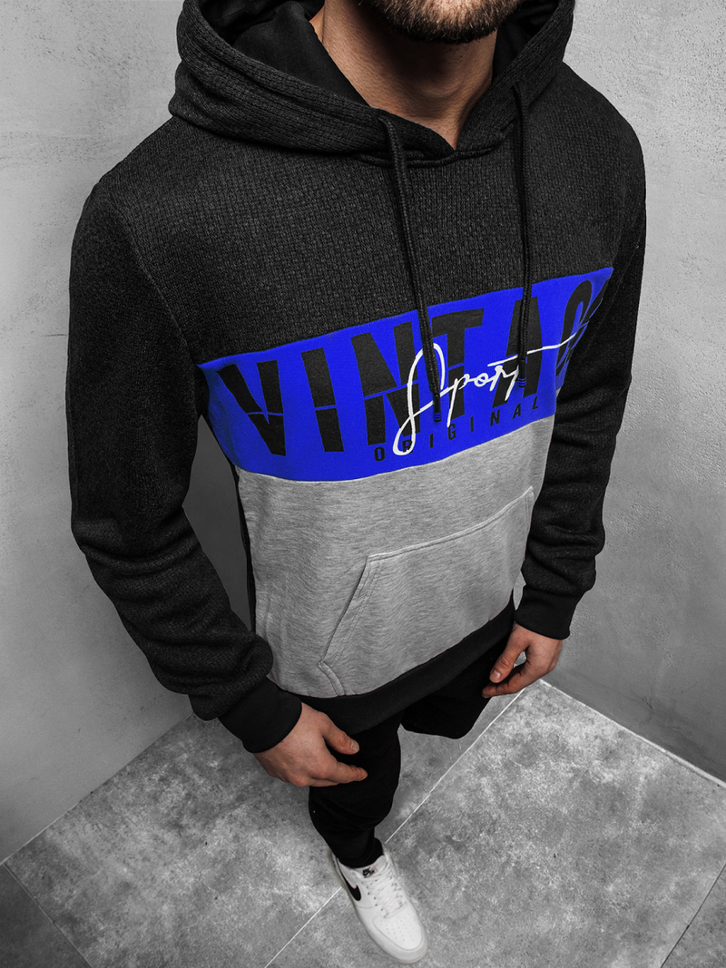 Muška dukserica s kapuljačom crna OZONEE JS/KS1911Z