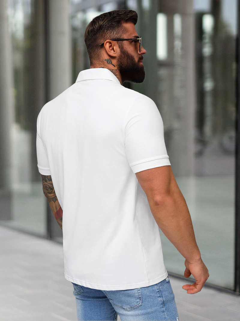 Muška polo majica bijela OZONEE NB/MT3124