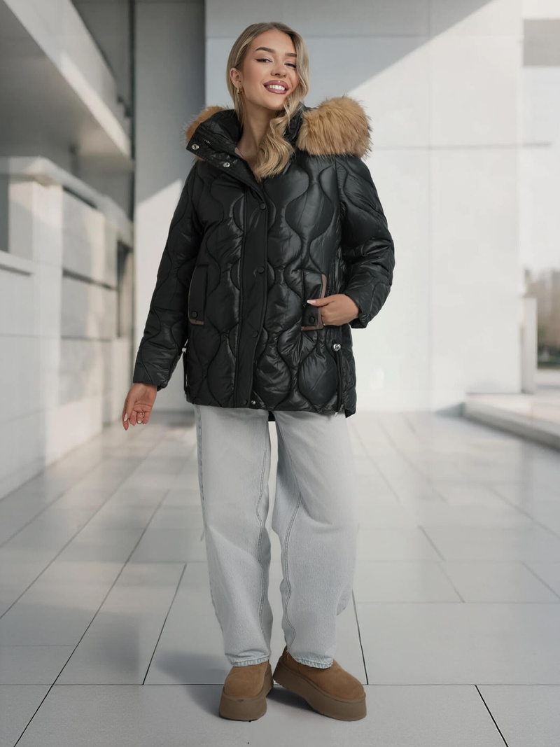 Ženska jakna crna OZONEE O/5M3226/392Z