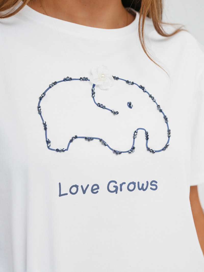 Ženska majica bijelo-plava OZONEE JS/RJ77247