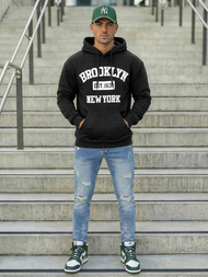 Muška dukserica s kapuljačom crna JS/8B1767/3Z