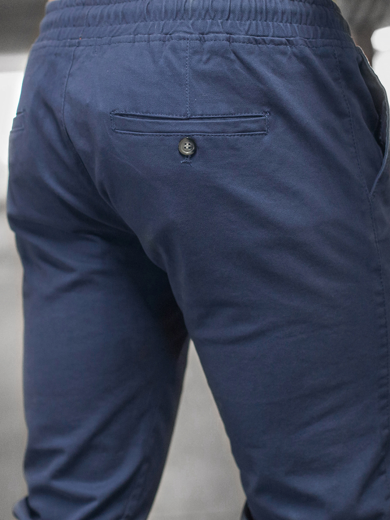 Muške chino jogger hlače svijetlo mornarsko plava OZONEE JB/JP1145/5