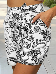 Ženske kratke hlače bijelo-crne OZONEE O/YH77939