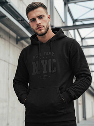 Muška dukserica s kapuljačom crna OZONEE JS/8B1971/3