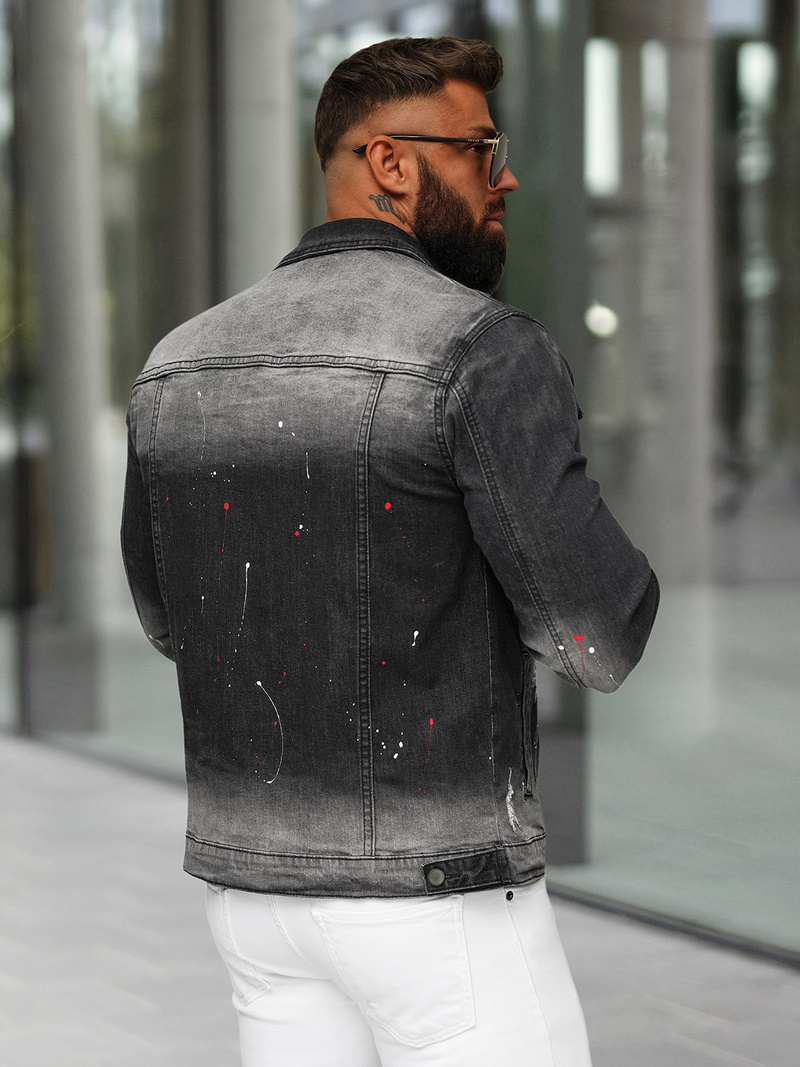 Muška traper jakna crna OZONEE NB/MJ542N