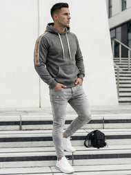 Muška dukserica s kapuljačom grafitna OZONEE JS/8B1730/5Z