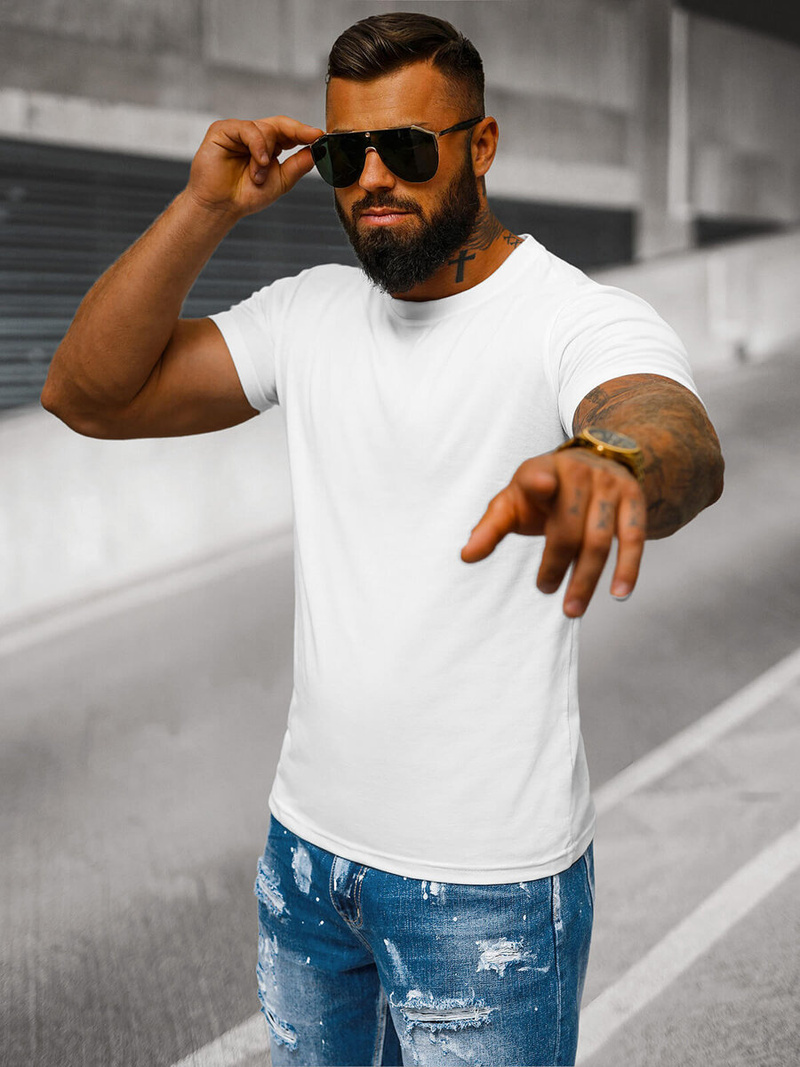 Muška majica bijela OZONEE JS/712005Z