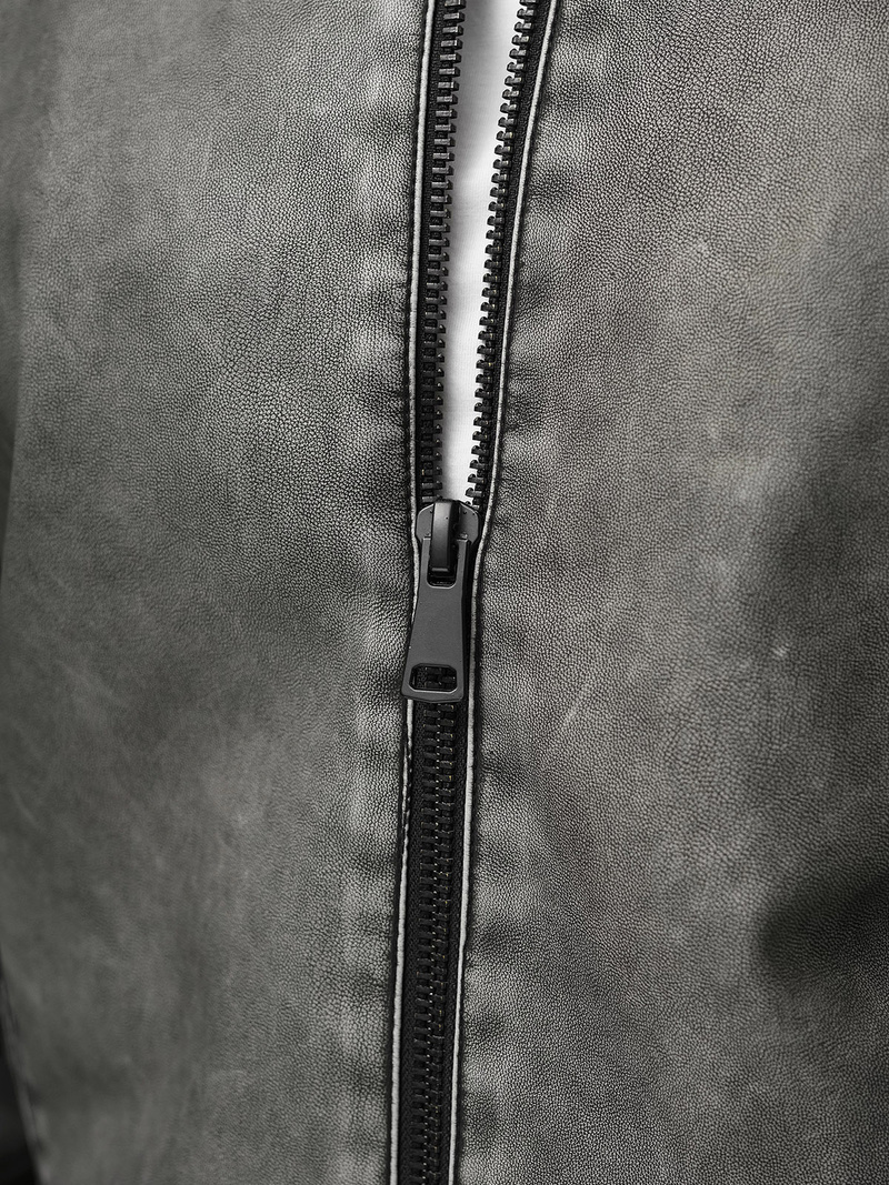 Muška kožna jakna grafitna OZONEE JS/11Z8107