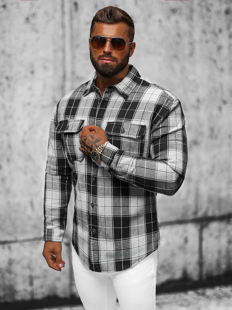 Muška košulja crni OZONEE NB/MC727N