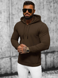 Muška dukserica s kapuljačom smeđa OZONEE O/TB2273