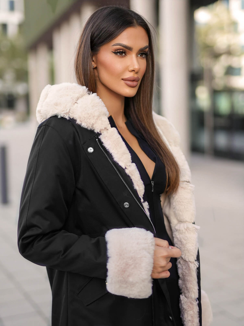 Ženska Zimska Jakna Crna OZONEE JS/M763/392Z