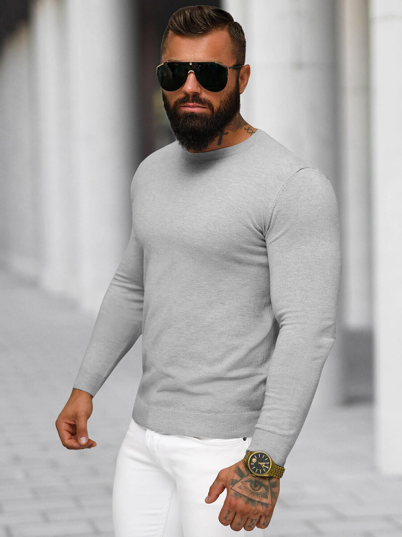 Muški Džemper Sivi OZONEE NB/MMB602/2Z