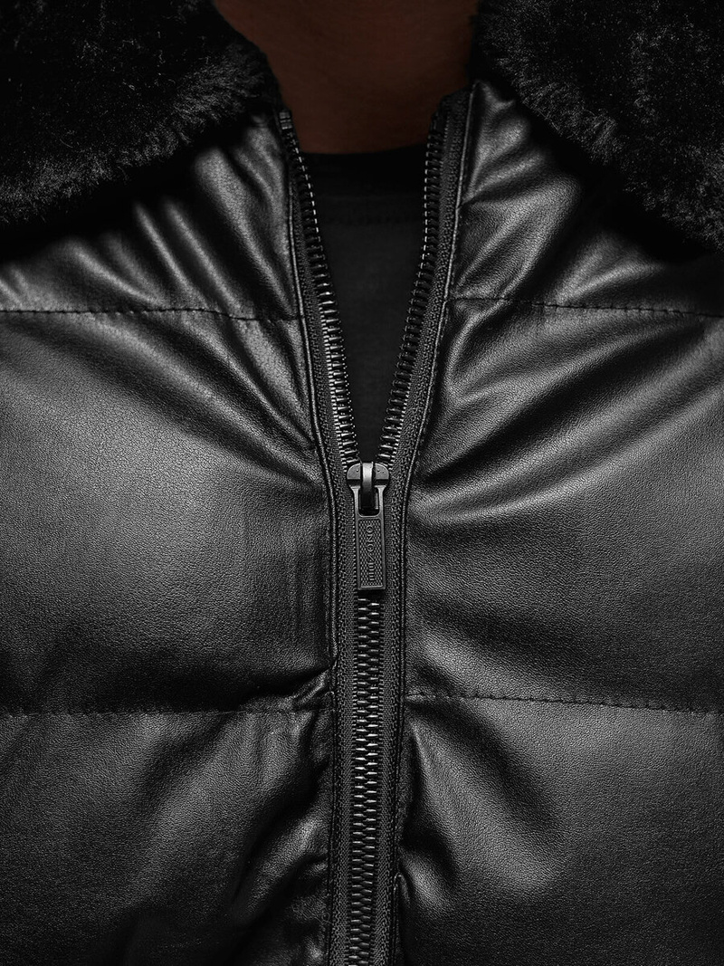 Muška kožna jakna crna OZONEE O/M795Z