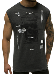 Muška majica bez rukava grafitno-bijela OZONEE MACH/M1212