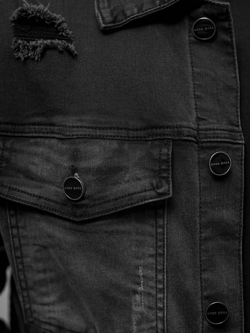 Muška traper jakna crna OZONEE NB/MJ506NZ