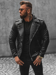 Muška kožna jakna crna OZONEE JS/11Z8014