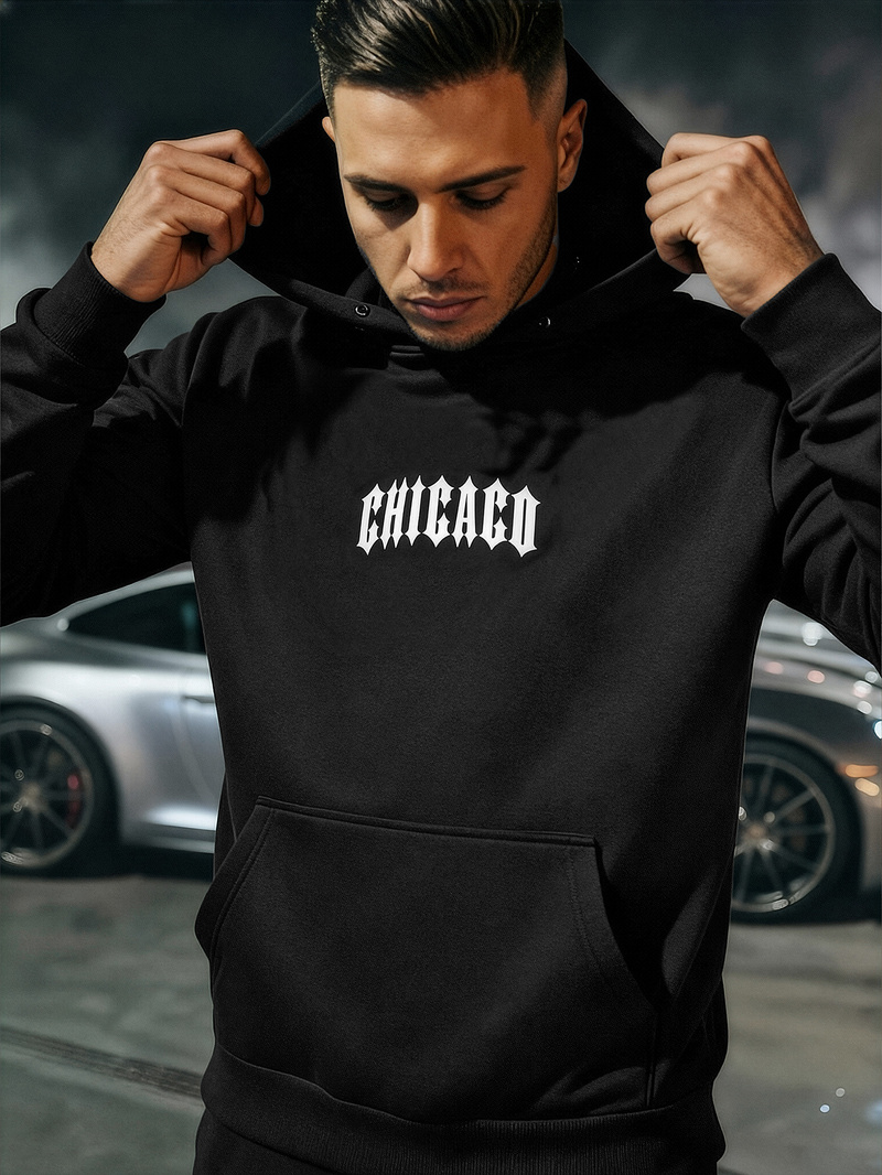 Muška dukserica s kapuljačom crna JS/21B1903/3