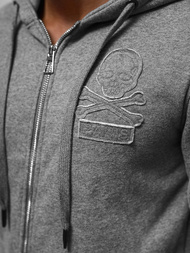 Muška dukserica s kapuljačom grafitna OZONEE NB/MF2003