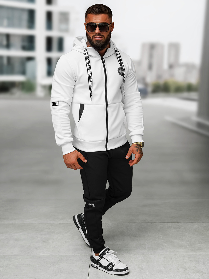 Muška trenirka bijelo-crni OZONEE O/LN11887