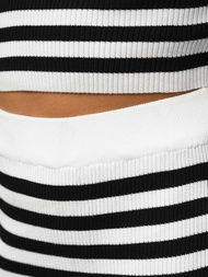 Ženski komplet bijelo/crna - top i suknja OZONEE O/JK272