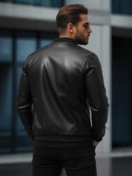 Muška kožna jakna crna OZONEE JS/11Z8015Z