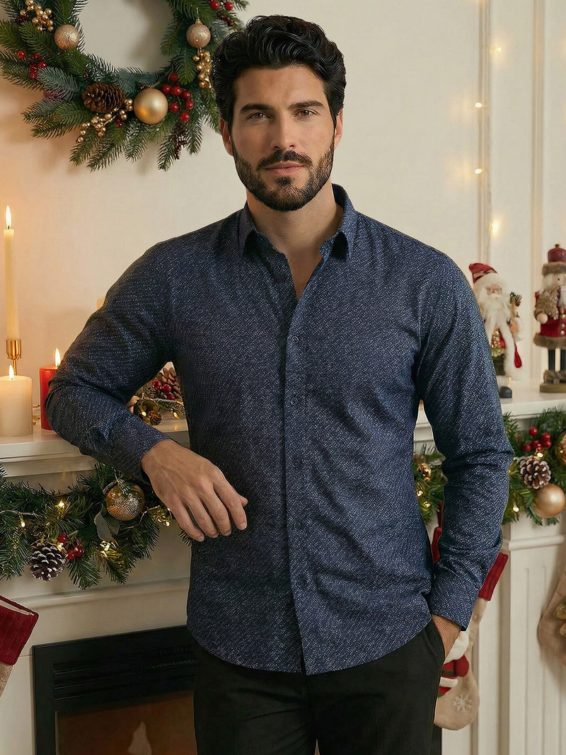 Muška Košulja Modra OZONEE V/V186Z