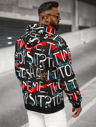 Muška dukserica s kapuljačom crna OZONEE JS/8B1233/3