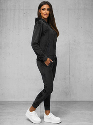 Ženski trenirka od velura crna OZONEE JS/8C1176/3Z