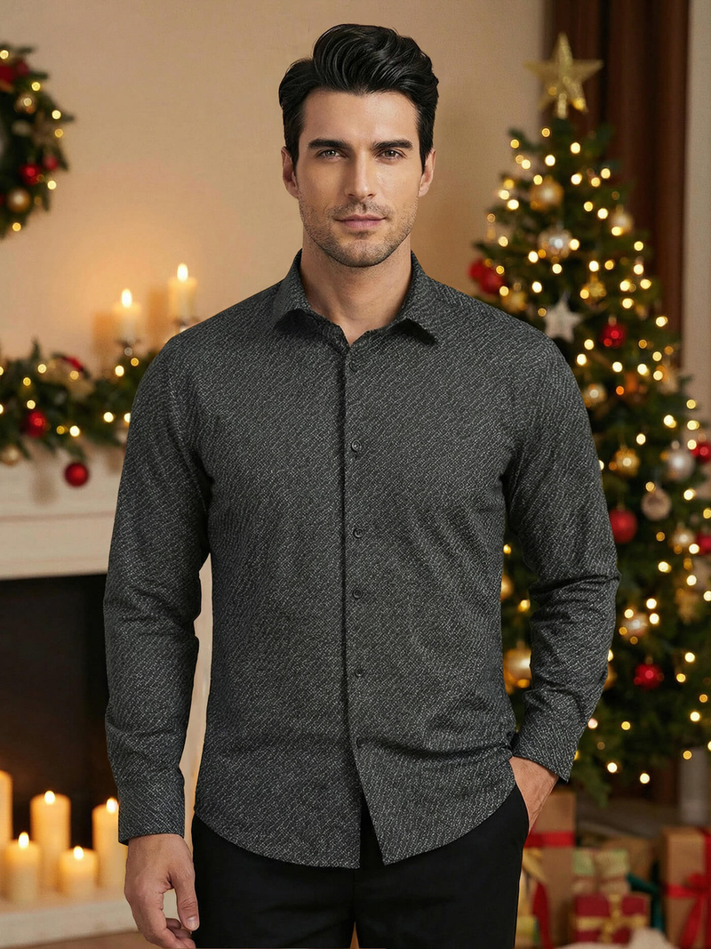 Muška košulja crna OZONEE V/V184Z