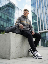 Muška dukserica s kapuljačom grafitna OZONEE JS/8B1729/5Z