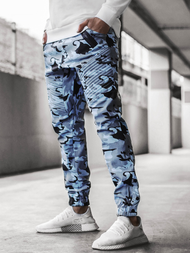 Muške chino jogger hlače Plave camo OZONEE A/0952
