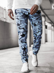 Muške chino jogger hlače Plave camo OZONEE A/0952