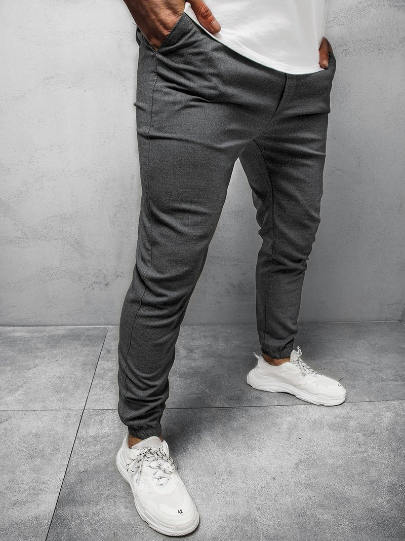 Muške chino hlače Tamnosive OZONEE DJ/5539