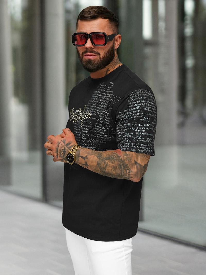 Muška Majica Crna OZONEE O/YN2/631