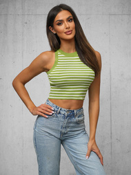 Ženska majica bez rukava zeleno/bijeli OZONEE O/JK6557