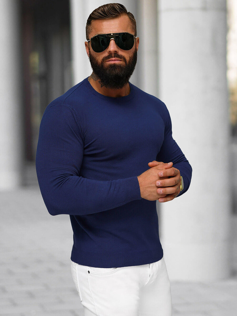 Muški Džemper Tamnoplavi OZONEE NB/MMB602/5Z