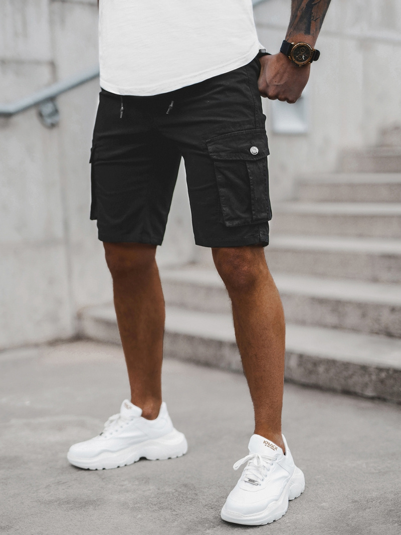 Muške Chino Kratke Hlače Crne OZONEE T/BB70011/1