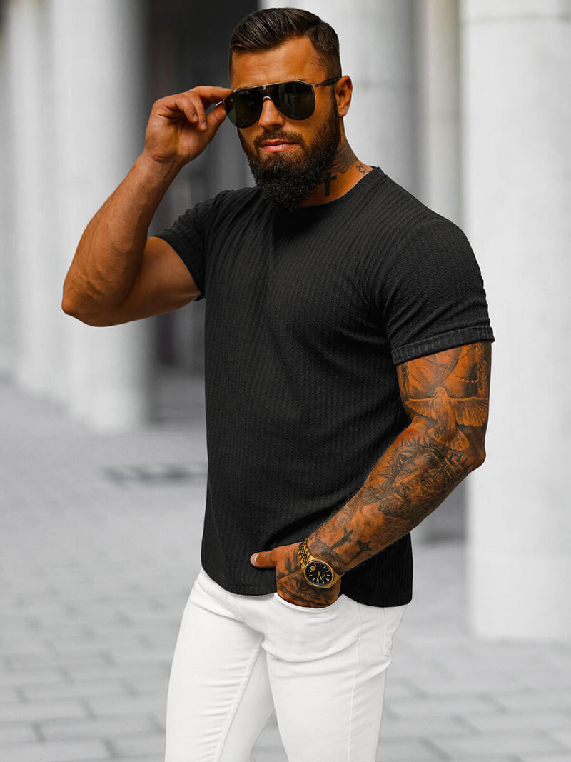 Muška Majica Crna OZONEE O/7766T