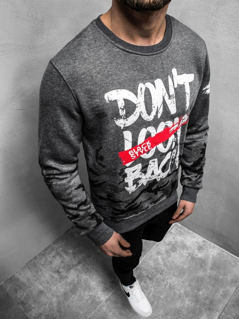 OZONEE JS/DD219Z Muška dukserica grafitna