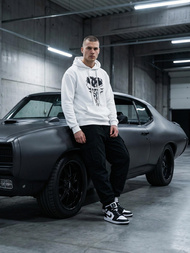 Muška dukserica s kapuljačom bijela OZONEE JS/65B3907/1Z