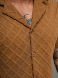 Muška košulja kratkih rukava smeđa OZONEE O/B2257