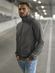 Muška dukserica s patentom tamnosiva OZONEE JS/2002Z