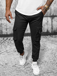 Muške chino jogger hlače crne OZONEE NB/MP0201N