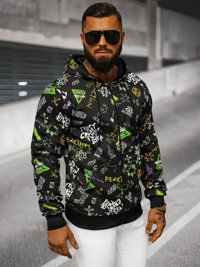 Muška dukserica s kapuljačom crna OZONEE JS/8B1186/3