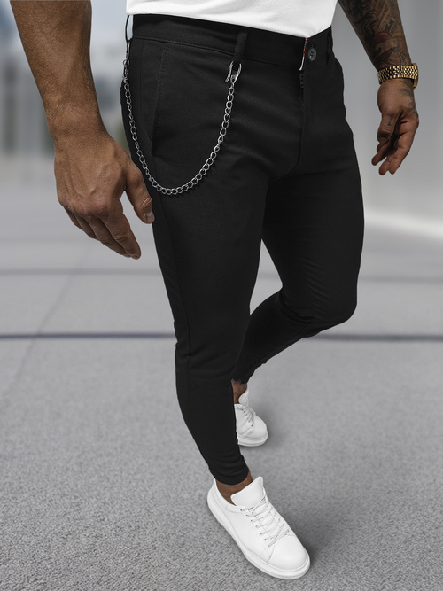 Muške chino hlače crne OZONEE DJ/3300