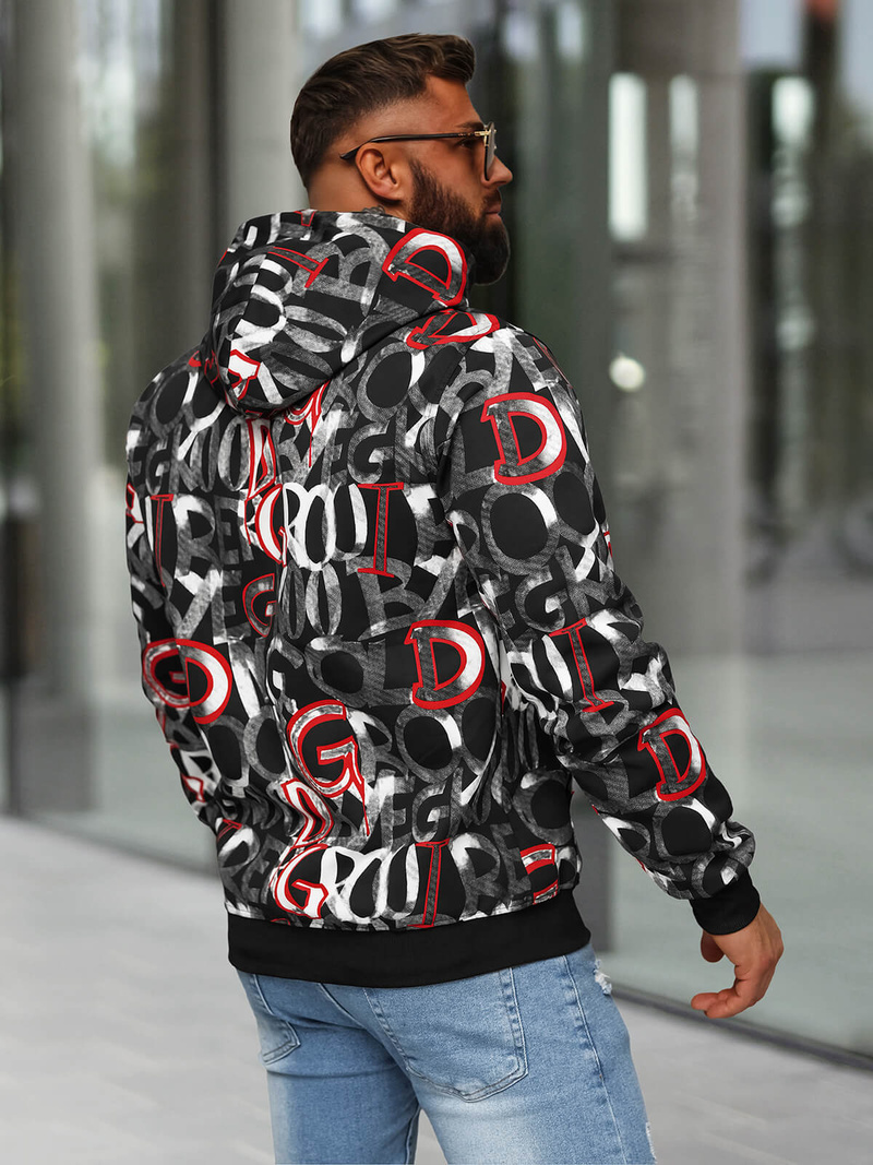 Muška dukserica s kapuljačomcrna OZONEE JS/8B1237/3